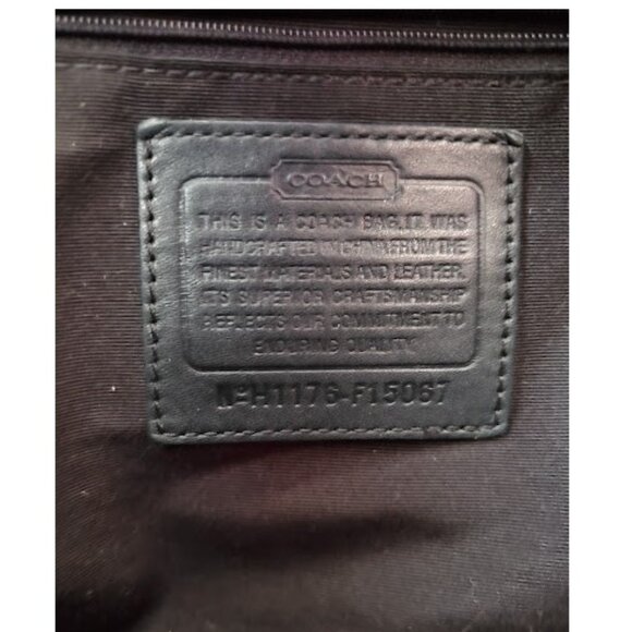 Coach Signature C Black-on-Black Nylon Hobo Shoulder Bag with Leather Trim Y2K - Picture 9 of 14